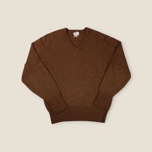 Vintage Alan Paine Pure Lambswool V Neck Sweater Made in England Size Large